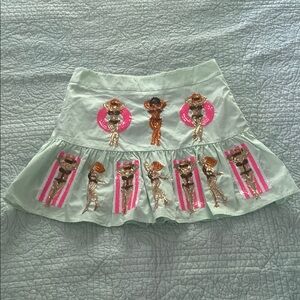 Addiction Green Ruffled Skater Mini Skort